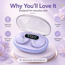 Mini Wireless Earbuds For Side Sleeping, Comfortable Fit, Button Control, LED Battery Display, Compact Charging Case, 150mAh Battery - View 3