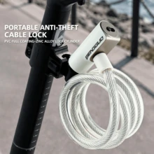 1 buah Kunci Kabel Baja Portabel untuk Sepeda, Anti-Potong, Anti-Pencurian, Kepala Kunci Paduan dengan Braket Pemasangan, Aksesori Anti-Pencurian untuk Sepeda dan Skuter Listrik (Termasuk 2 Kunci) - MultiWarna - View 9