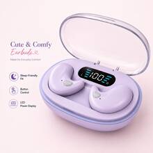 Mini Wireless Earbuds For Side Sleeping, Comfortable Fit, Button Control, LED Battery Display, Compact Charging Case, 150mAh Battery - View 2