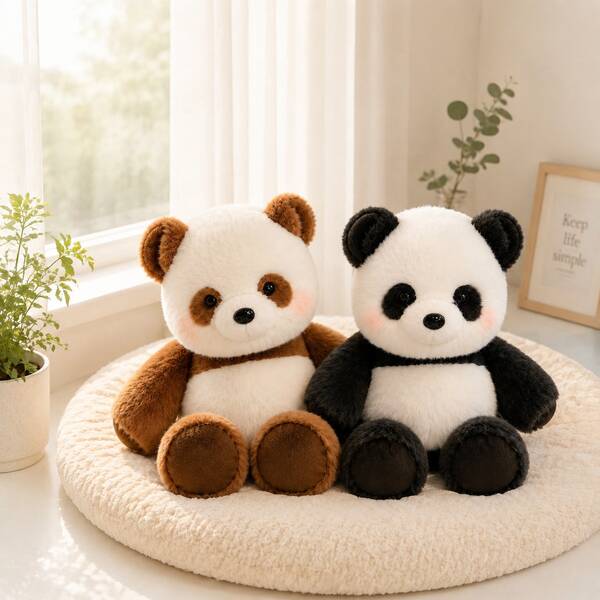 1pc Cute Running Panda Plush Doll Soft Panda Doll Pillow Home Decor Ornament Children's Birthday Gift Nap Pillow Car Pillow Gift For Girlfriend Best Friend Halloween Christmas Gift (Material: Polyester Fiber)