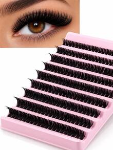 80D Dense Segmented Fluffy 200 Clusters Large Capacity DIY Single Cluster False Eyelashes, Natural Voluminous Reusable Easy For Beginners, Thickened Lashes For Party Stage Makeup Holiday Date Atmosphere - DD - View 5