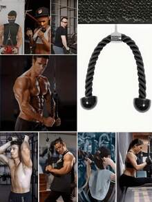 Heavy Duty Gym Cable Attachment Set, Includes Triceps Rope, 2 Workout Handles, Door Anchor For Home Workout, Resistance Training And Pulley System - Multicolor - View 2
