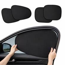 4pcs Magnetic Car Window Sunshade, Upgraded Titanium Silver Fabric, Full Blackout UV Protection, Heat Insulation Privacy Shade, Strong Magnetic Easy Installation, Universal For Sedan SUV Truck Side Windows - Multicolor - View 2