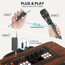 Micrófono de mano, Micrófono de mano portátil, Micrófono inalámbrico, Batería de 800mAh, Micrófono dinámico unidireccional profesional de mano con función de silencio, Para juegos, Transmisión en vivo y Videoconferencias, Micrófono para cantar, Micrófono de mano profesional, Adecuado para Karaoke, Fiesta, Iglesia, Grabación de actuaciones - Multicolor - Ver 11