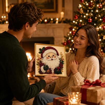 Christmas Theme DIY Diamond Painting Craft Kit, Christmas Tree, Santa Claus, Reindeer, Wreath And Christmas Stocking Multiple Patterns Available, Fun And Rewarding Hands-On Diamond Painting, Can Be Framed As Living Room Bedroom Holiday Decor After Completion, Also Suitable As Christmas Gift, Friend Gift, Parent-Child Craft And Holiday Creative Gift