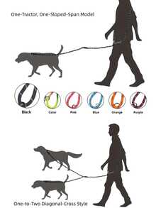 1pc Reflective Nylon Hands-Free Crossbody Pet Leash, Outdoor Running Crossbody Pet Leash, Suitable For Large, Medium And Small Dogs - Black and White - View 8
