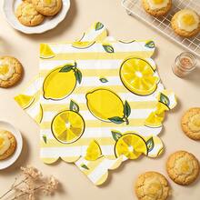 80 Pcs 13 * 13 Inch Lemon Printed Disposable Napkins With Wavy Lace Design, Suitable For Summer Parties, Picnics, Barbecues, Birthday Parties, Daily Home Use, Pool Parties, Cafes, Fruit Themed Table Decoration, And Tabletop Decoration. - View 8