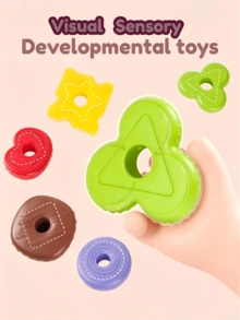 Baby Rotating Tower Stacking Hamburger Toy - Rotating Funnel Building Blocks Early Education Toy, Stacking Machine Hamburger Bread Tower, Baby Rotating Stacking Toy, Stacking Machine Montessori Infant Toddler Toy, Random Color - Multicolor - View 7
