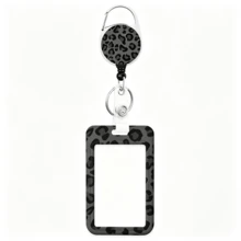 Fashionable Pink Grey Yellow Leopard Print Retractable Lanyard Badge Holder For Doctors, Nurses And Office Staff - A - View 17