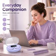 Mini Wireless Earbuds For Side Sleeping, Comfortable Fit, Button Control, LED Battery Display, Compact Charging Case, 150mAh Battery - View 6