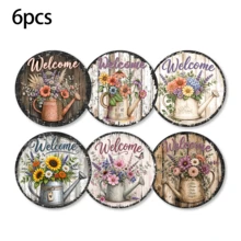 6pcs Floral Pattern Printed Diatomaceous Earth Coasters, Absorbent Beverage Coasters, Coffee Cup Coasters, Mug Coasters, Tea Cup Coasters, Desk Protection Pads, Suitable For Dining Table, Coffee Table, Tea Table, Bar Counter And Office Desk Decoration - Multicolor - View 15