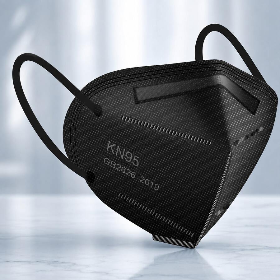 Caja De Cubrebocas Negro Para Adulto Kn95 20 Pz - Negro - Ver 1