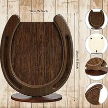 Horseshoe Photo Frame Creative Wooden Desktop Decor Vintage Home Decoration Western Cowboy Style Craft - A - View 6