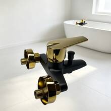 Bathroom Wall Mounted Tub Faucet, Single Lever Hot Cold Mixer Tap With Shower Outlet Pull Switch, Smooth Waterproof Paint Finish, Rustproof Durable, Two-Tone Color Design For Bathroom - Multi-color - View 11