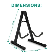 Crystals Foldable A-Frame Guitar Stand - Universal Fit For Acoustic, Electric & Bass - Black - View 2