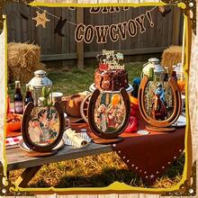 Horseshoe Photo Frame Creative Wooden Desktop Decor Vintage Home Decoration Western Cowboy Style Craft - A - View 4