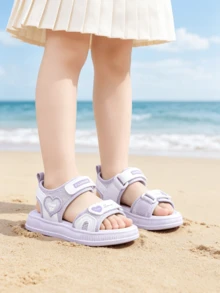 新款女童厚底運動涼鞋，適合夏季，舒適百搭，柔軟防滑鞋底，大童鞋，適用戶外、休閒、運動、沙灘 - 淡紫色 - 查看 7