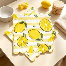 80 Pcs 13 * 13 Inch Lemon Printed Disposable Napkins With Wavy Lace Design, Suitable For Summer Parties, Picnics, Barbecues, Birthday Parties, Daily Home Use, Pool Parties, Cafes, Fruit Themed Table Decoration, And Tabletop Decoration. - View 12