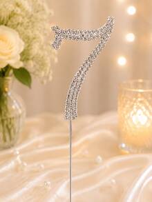 0-9 Number Cake Toppers, Sparkling Rhinestone Number Cake Toppers, Shiny Crystal Number Cupcake Decorations, Suitable For Birthday, Wedding, Anniversary Party Cake Decor, Perfect For Photo Shoots! Party Photography Essential, Ritual Gift For Yourself, Best Friend, Mom, Atmospheric Decoration - Silver - View 15