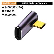 1pc USB4 Type-C To Type-C Angled Adapter, Supports PD240W 40Gbps 8K@60Hz Audio/Video Transmission, Compatible With Phones, Tablets, Laptops And Other Devices - Purple - View 11