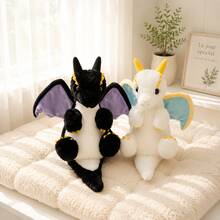1pc Cute Cartoon Fantasy Flying Dragon Dinosaur Plush Doll, Soft Stuffed Animal Doll, Funny Flying Dragon Plush Pillow, Sofa Cushion, Photo Prop, Home Decor, Gift For Girl, Friend, Girlfriend, Children Birthday, Mother's Day, Graduation - Multicolor - View 1
