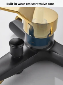 Katup Pengaduk Pancuran Tiga Arah Klasik, Keran Bak Mandi yang Dipasang di Dinding dengan Kontrol Air Panas & Dingin, Pemasangan Mudah Tanpa Alat, Desain Dua Warna Hitam Emas & Hitam - Beraneka warna - View 8
