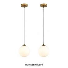 1/2pcs, Luxury Gold Single Head Ball Pendant Light, Adjustable Hanging Cable, E27 Socket, Nordic Minimalist Bedroom Bedside Bar Counter Decor Pendant Light, Light Source Not Included - Gold - View 5