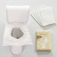 10pcs/30pcs/50pcs Dissolvable Disposable Toilet Seat Covers, Suitable For Outdoor, Travel, Flushable One-Time Toilet Seat Liners - Yellow - View 2