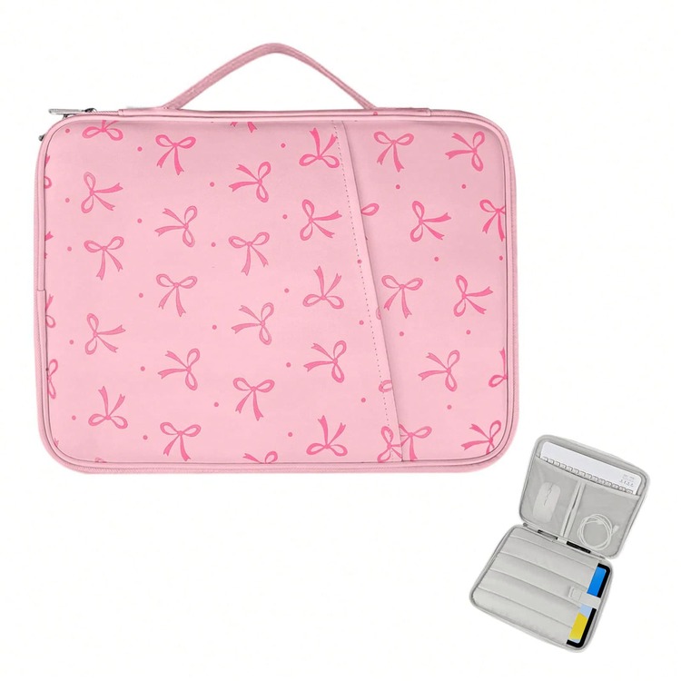 Bowknot Pattern Tablet Protective Case/Carrying Bag, Compatible With Ipad, Kindle, Galaxy And Android Tablets, Waterproof, With Handle And Front Pocket, PU Leather, Suitable For Travel, Work, School Use - View 11