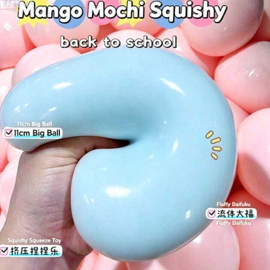 1 quả bóng bóp Mochi co giãn lớn, mềm mịn đàn hồi, dụng cụ bóp giảm căng thẳng cầm tay, vật phẩm xả stress di động cho học sinh và người lớn dùng hàng ngày - Nhiều màu sắc và kiểu dáng ngẫu nhiên - Xem 1