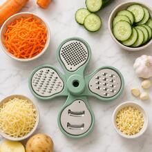 4pcs Set Mini Stackable Vegetable Shredder, Suitable For Shredding Carrots, Potatoes, Purple Cabbage, Garlic, Ginger, Onion And Other Vegetables, Stackable Design, Space-Saving, Convenient Storage, Salad Making, Cooking Tool - Multicolor - View 7