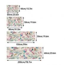 1pc European And American Fresh Tropical Floral Classic Pattern Runner Rug, Suitable For Bathroom, Kitchen, Entrance, Hallway, Bedside, Living Room, Bedroom, All Season Soft Machine Washable Mat, Home Decor - Multicolor - View 3