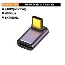 1pc USB4 Type-C To Type-C Angled Adapter, Supports PD240W 40Gbps 8K@60Hz Audio/Video Transmission, Compatible With Phones, Tablets, Laptops And Other Devices - Purple - View 14