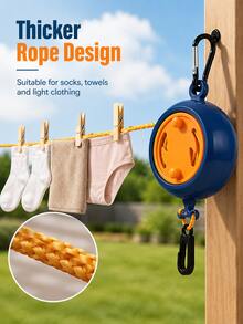 Portable Retractable Travel Clothesline, Adjustable Thickened Laundry Drying Rope, Compact Hidden Design, Easy To Install, Suitable For Hotel, Camping, RV, Balcony, Bathroom, Dorm, Indoor And Outdoor Drying, Travel Essential And Home Storage - Multicolor - View 6