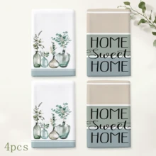 2/4/6pcs, Floral Pattern Printed Kitchen Towels, Ultra-Soft Microfiber High Absorbency Tea Towels, Dish Cloths, Cleaning Towels, Hand Towels, Suitable For Cooking, Baking, Wiping Cleaning And Kitchen Decoration, Kitchen Accessories, Daily Essentials - Multicolor - View 11