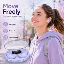 Mini Wireless Earbuds For Side Sleeping, Comfortable Fit, Button Control, LED Battery Display, Compact Charging Case, 150mAh Battery - View 7