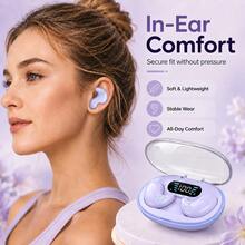 Mini Wireless Earbuds For Side Sleeping, Comfortable Fit, Button Control, LED Battery Display, Compact Charging Case, 150mAh Battery - View 9