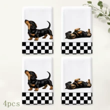 2/4/6pcs, Dog Pattern Printed Kitchen Towels, Super Soft Microfiber Highly Absorbent Tea Towels, Dish Cloths, Cleaning Towels, Hand Towels, Suitable For Cooking, Baking, Wiping Cleaning And Kitchen Decor, Kitchen Accessories, Daily Essentials - Multicolor - View 14