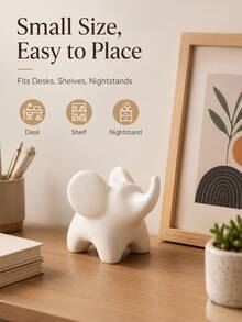 3D Printed Cute Elephant Figurine, Modern Minimalist Animal Sculpture, Creative Design Home Decor, Suitable For Living Room, Bedroom, Bookshelf And Office Desk Small Desktop Ornament, Housewarming Gift, Room Decoration - Multicolor - View 3