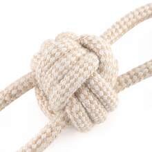 1pc Light Beige Plaid Rope Dog Chew Toy, Durable Teeth Chewing Toy, Suitable For Aggressive Chewers, Interactive Tug Toy For Small And Medium Dogs - Multicolor - View 6