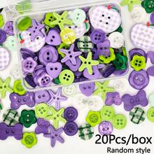 8/15/20/25/35/40/45/55/60/65Pcs/Box Purple Resin Buttons, Assorted Shapes Random Styles, Apple, Star, Flower, 2-Hole 4-Hole Sewing Buttons, Suitable For Clothing, Scrapbooking, Handmade DIY - Multiple Styles - View 19
