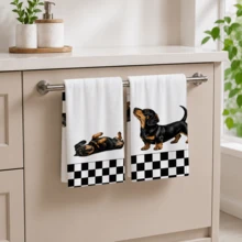 2/4/6pcs, Dog Pattern Printed Kitchen Towels, Super Soft Microfiber Highly Absorbent Tea Towels, Dish Cloths, Cleaning Towels, Hand Towels, Suitable For Cooking, Baking, Wiping Cleaning And Kitchen Decor, Kitchen Accessories, Daily Essentials - Multicolor - View 5