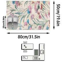 1pc European And American Fresh Tropical Floral Classic Pattern Runner Rug, Suitable For Bathroom, Kitchen, Entrance, Hallway, Bedside, Living Room, Bedroom, All Season Soft Machine Washable Mat, Home Decor - Multicolor - View 13