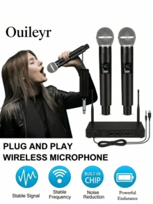 Micrófono de mano, Micrófono de mano portátil, Micrófono inalámbrico, Batería de 800mAh, Micrófono dinámico unidireccional profesional de mano con función de silencio, Para juegos, Transmisión en vivo y Videoconferencias, Micrófono para cantar, Micrófono de mano profesional, Adecuado para Karaoke, Fiesta, Iglesia, Grabación de actuaciones - Multicolor - Ver 7