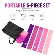 BSKT 5-Piece TPE Resistance Band Set, 5 Colors & 5 Levels, Lightweight Elastic Graded Resistance, Non-Slip Fit, For Adult Beginners And Advanced Training, Glutes, Legs, Squats, Yoga, Pilates, Home Fitness - Multicolor - View 3