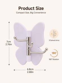 Multi-Functional Heavy Duty Rotating Butterfly Hooks-Drill-Free Adhesive Swivel Hooks With Adjustable Wings And Trident Hooks,Suitable For Indoor AndOutdoor Corners,Bathroomsand Kitchens-No Installation Required,Hangs Towels And Kitchen Utensils - Multicolor - View 7