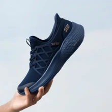 Skechers 斯凱奇鏤空支撐網面輕便健步鞋軟底防滑通勤散步日常休閒女鞋 - 藏蓝色 - 查看 2
