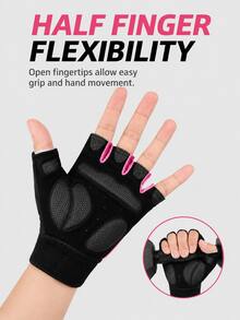 Men's Breathable Half-Finger Workout Gloves With A Padded Grip Pad And Adjustable Wrist Strap, Suitable For Dumbbell Training, Cycling, Hiking, Camping, And Gym Equipment. - Multicolor - View 4