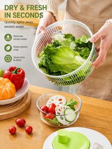 1/2pcs Multifunctional Salad Spinner And Strainer Basket, Non-Rechargeable PP Manual Vegetable And Fruit Dehydrator, With Strainer Basket, Convenient For Meal Prep - Multicolor - View 4