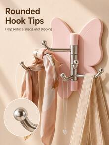 Multi-Functional Heavy Duty Rotating Butterfly Hooks-Drill-Free Adhesive Swivel Hooks With Adjustable Wings And Trident Hooks,Suitable For Indoor AndOutdoor Corners,Bathroomsand Kitchens-No Installation Required,Hangs Towels And Kitchen Utensils - Multicolor - View 5